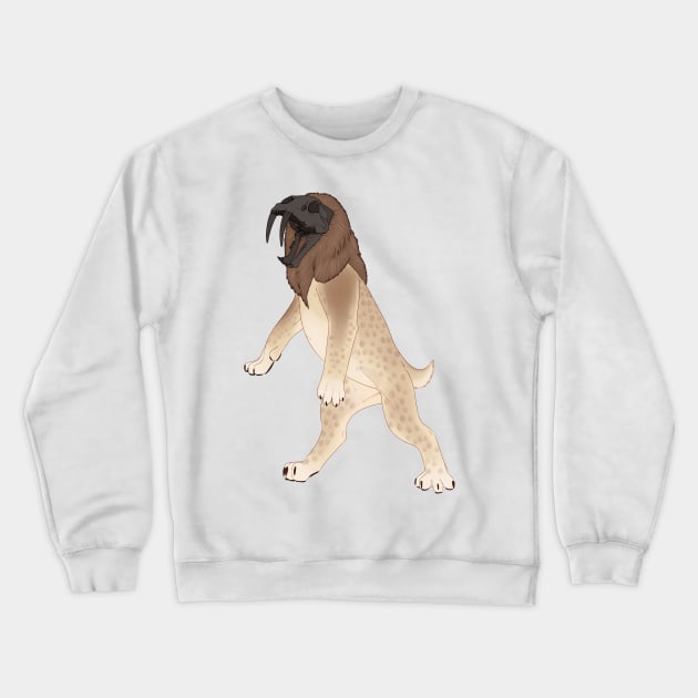 Skull Smilodon Crewneck Sweatshirt by Pallas